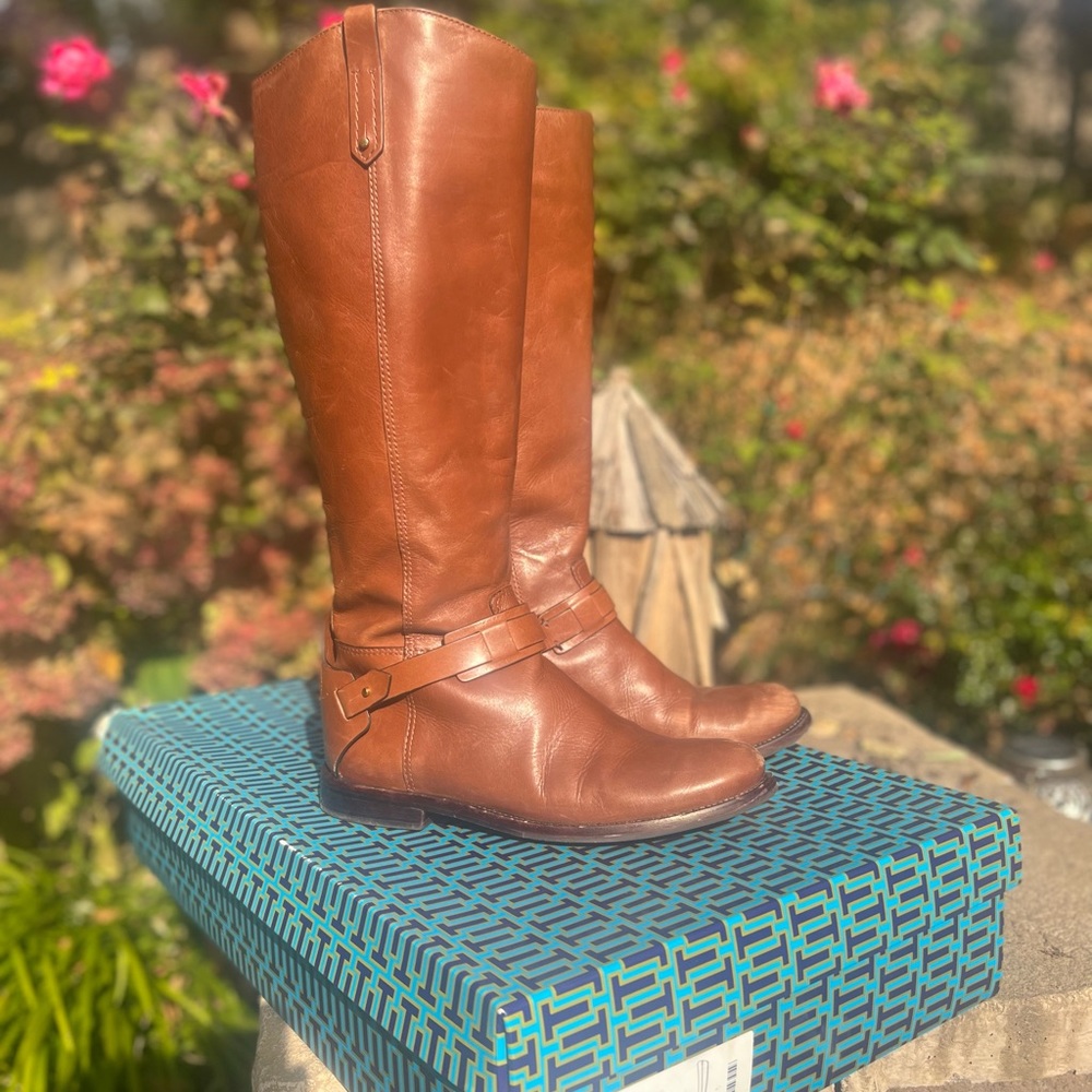 Tory Burch Colton riding boots.  Size 8.5. Almond.